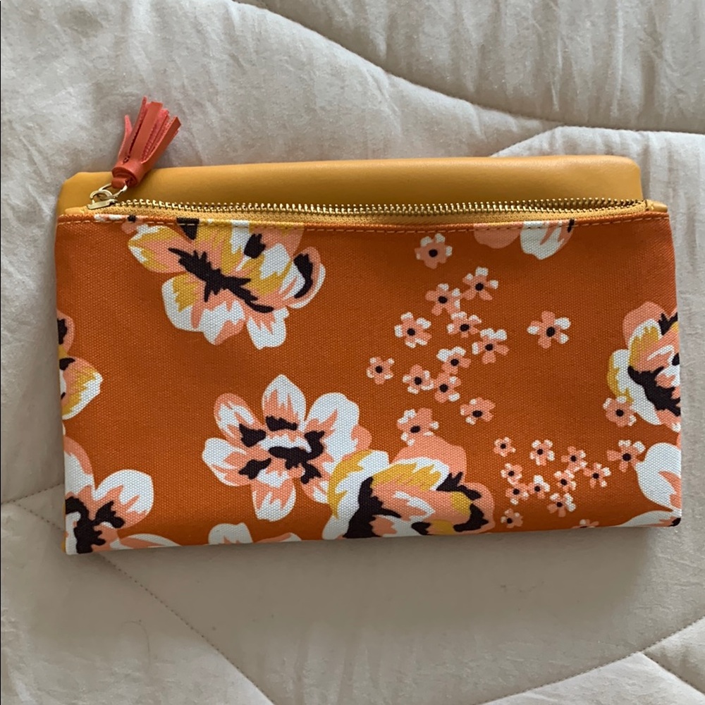 Rachel Pally Orange and Yellow Floral Wristlet Clutch